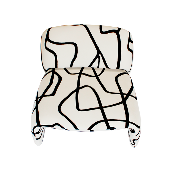 Ondine Lounge Chair Black & White Strips