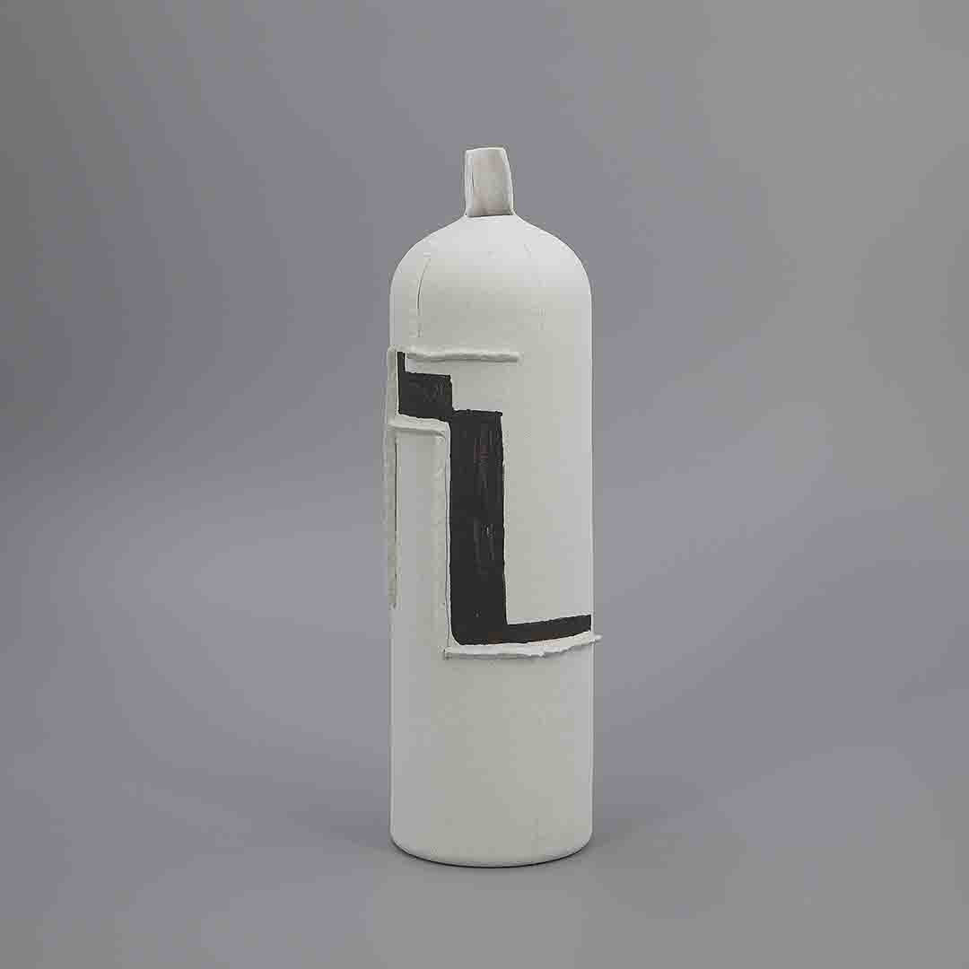White & Black Bottle Vase