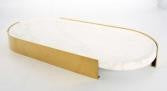 Long White Marble Gold Holder Tray