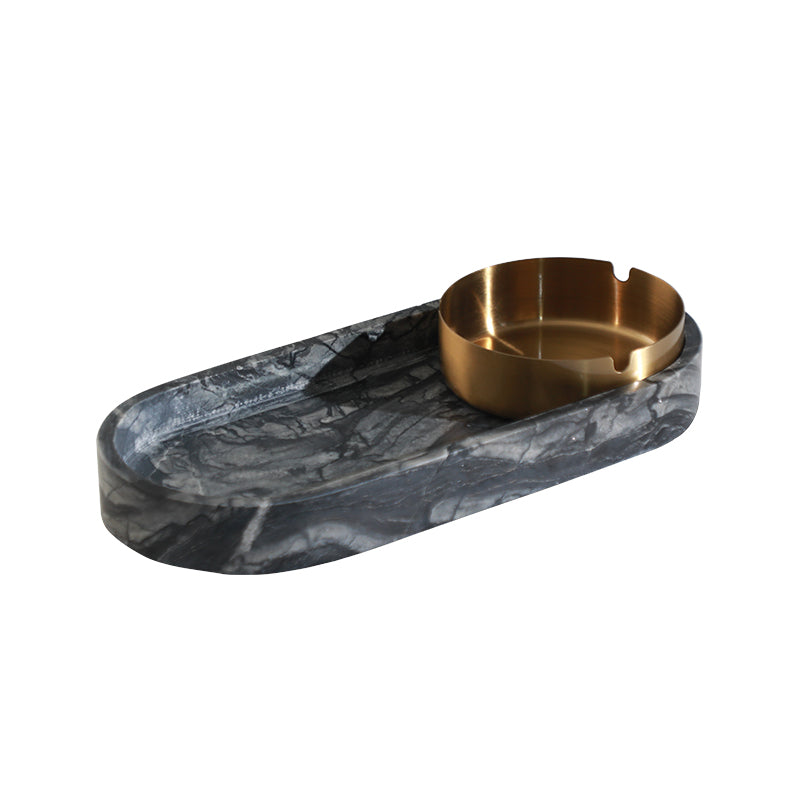 Black Marbel Ashtray & gold steel