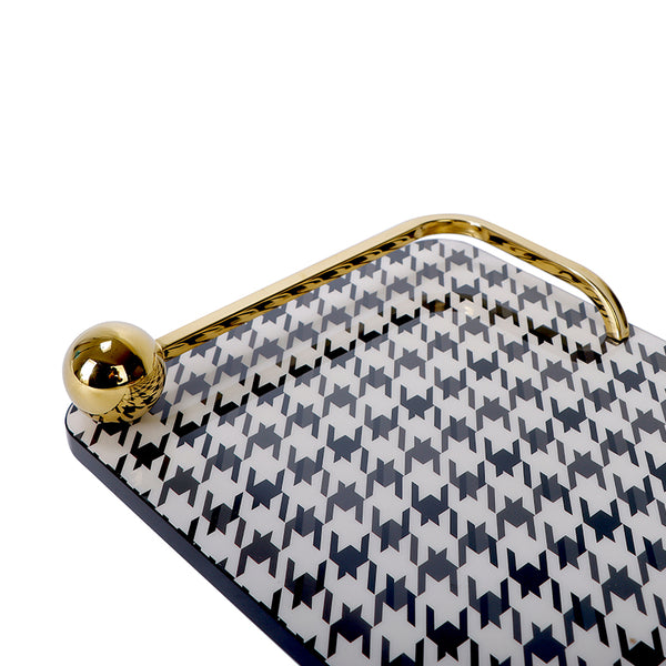 Large Houndstooth Serving Tray