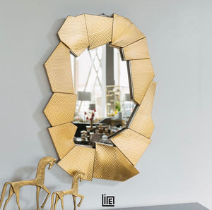 Golden Chunky Frame Mirror