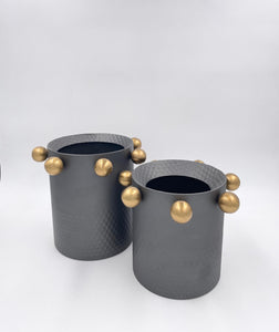 Golden Balls Grey Vase (S)