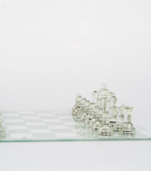 White Crystal Chess board