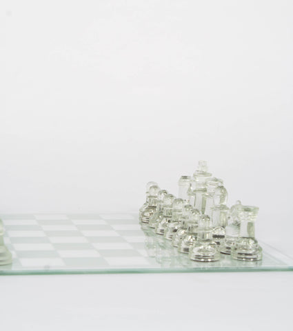 لوح شطرنج كريستال أبيض