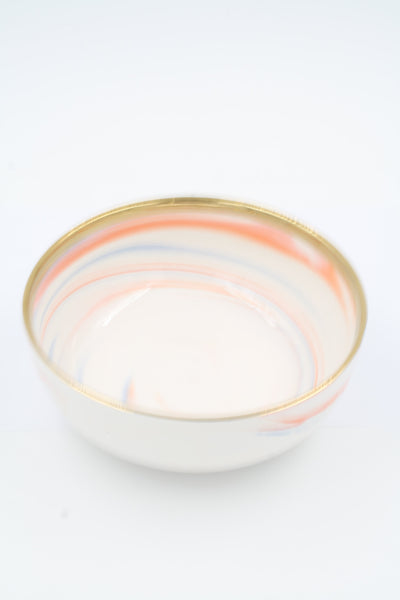 Pastel Colors Gold Inlyde Ceramic Bowl