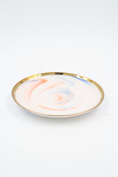 Pastel Colors White Ceramic Plate