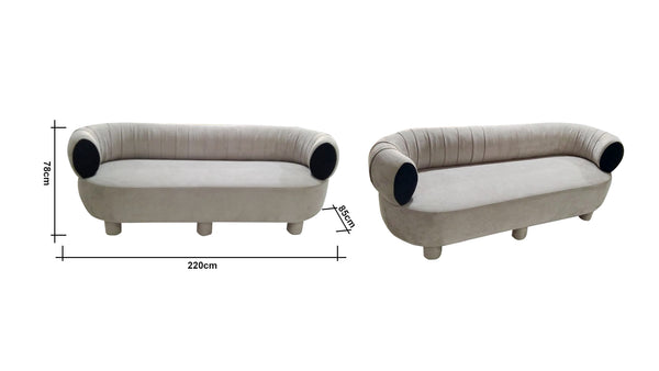 Two & Half Seater Beige Sofa