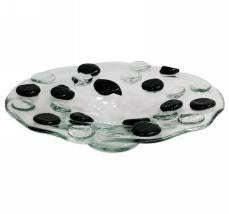 clear bowl with glass dot pattren