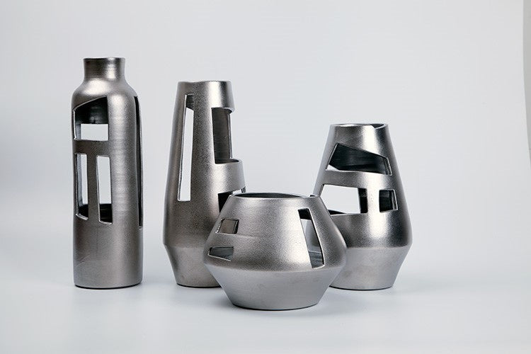Steel Color Vases